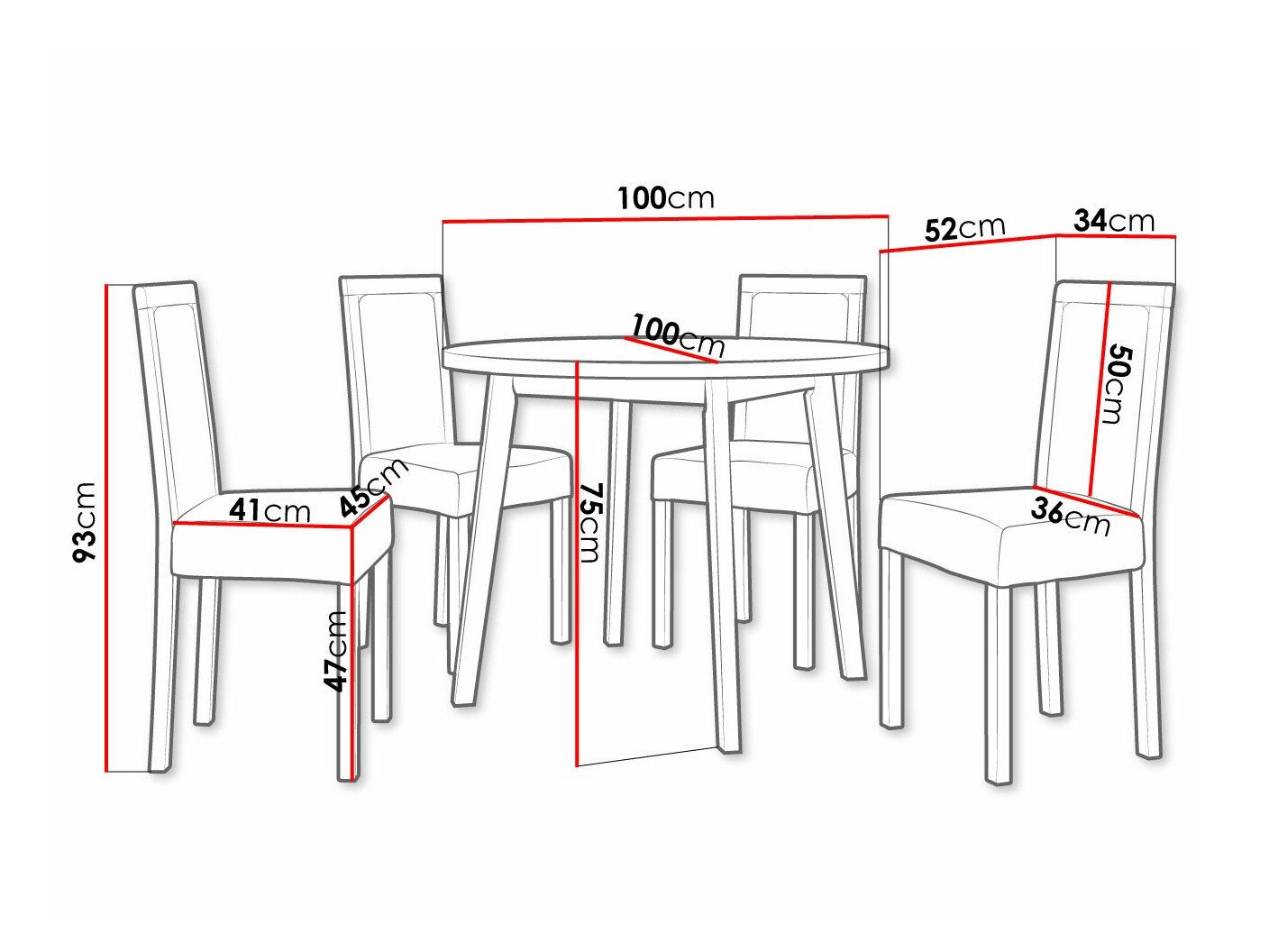 Salle à manger complète Victorville 304 (Blanc)
