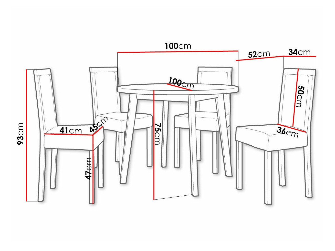 Salle à manger complète Victorville 304 (Blanc)