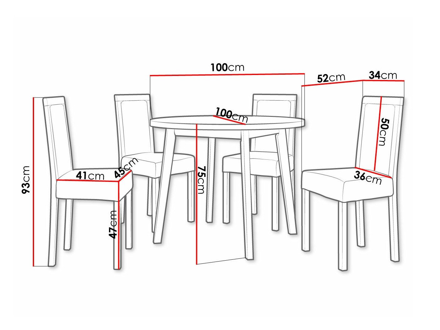 Salle à manger complète Victorville 304 (Sonoma chêne)