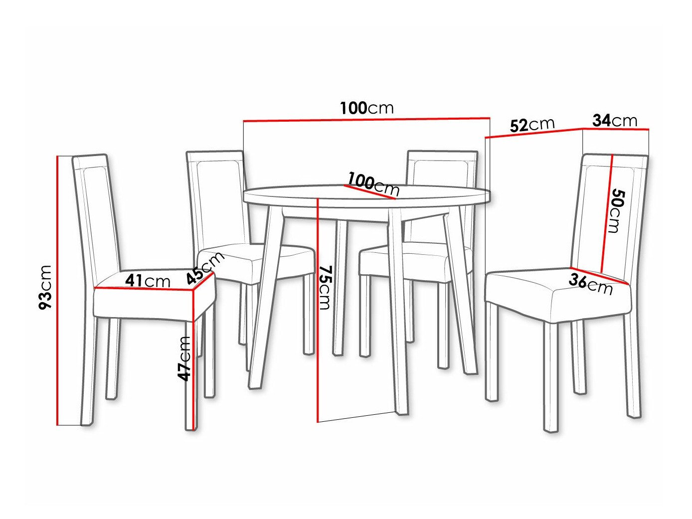 Salle à manger complète Victorville 306 (Blanc)
