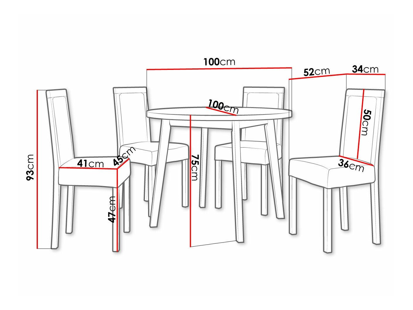 Salle à manger complète Victorville 306 (Blanc)
