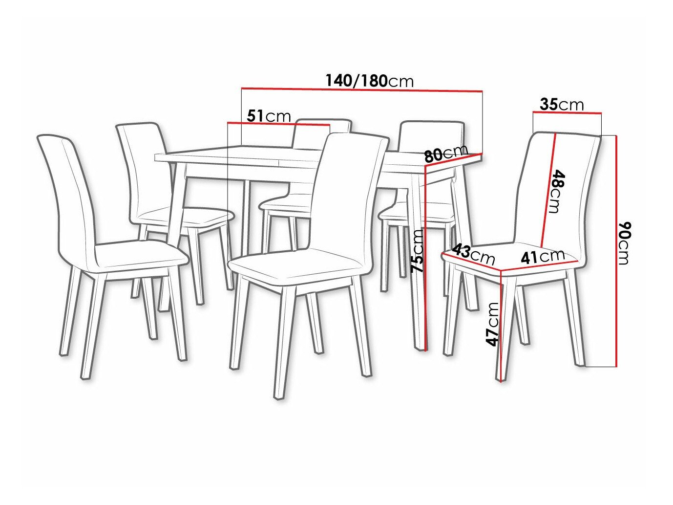 Salle à manger complète Victorville 321 (Blanc)
