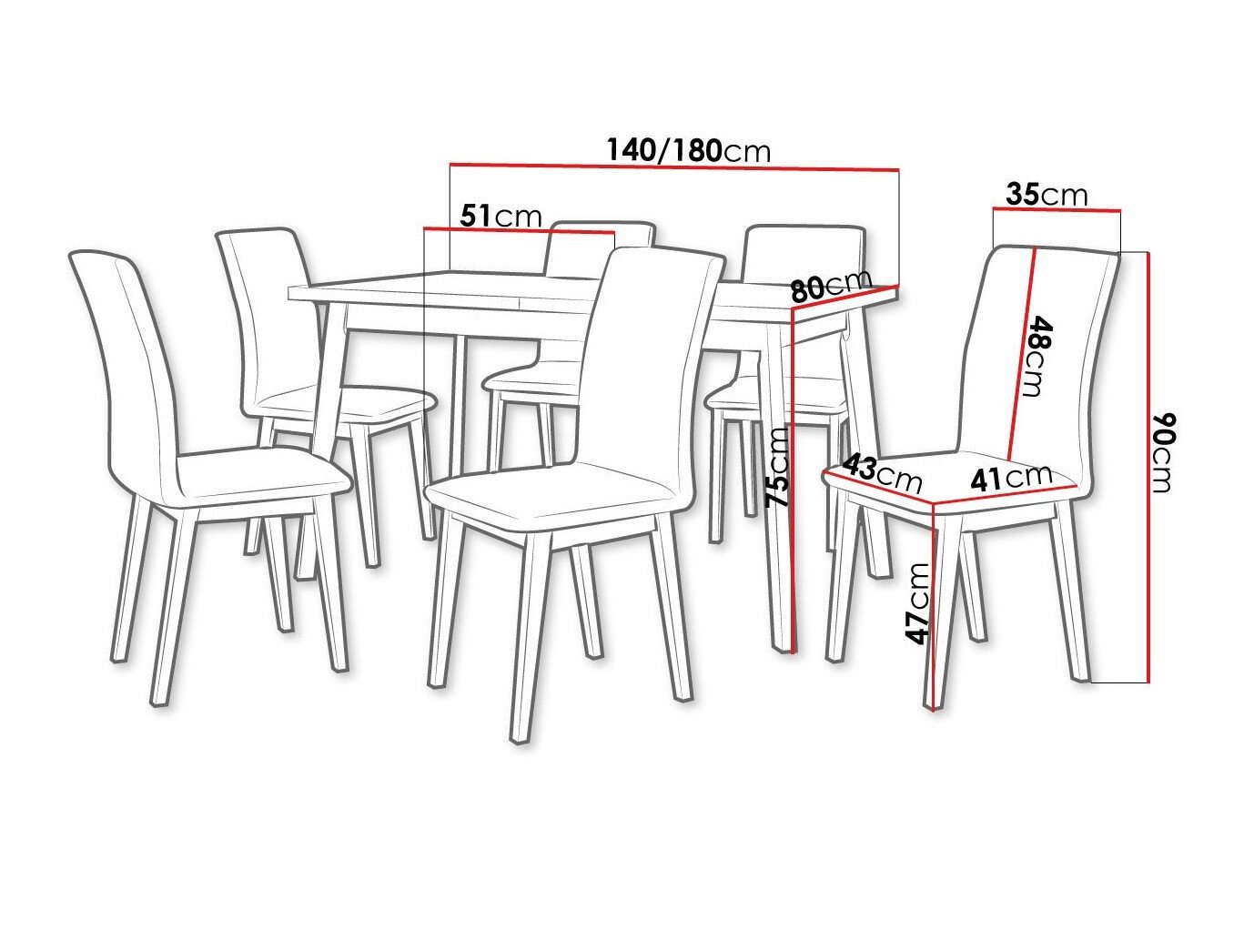 Salle à manger complète Victorville 321 (Blanc)