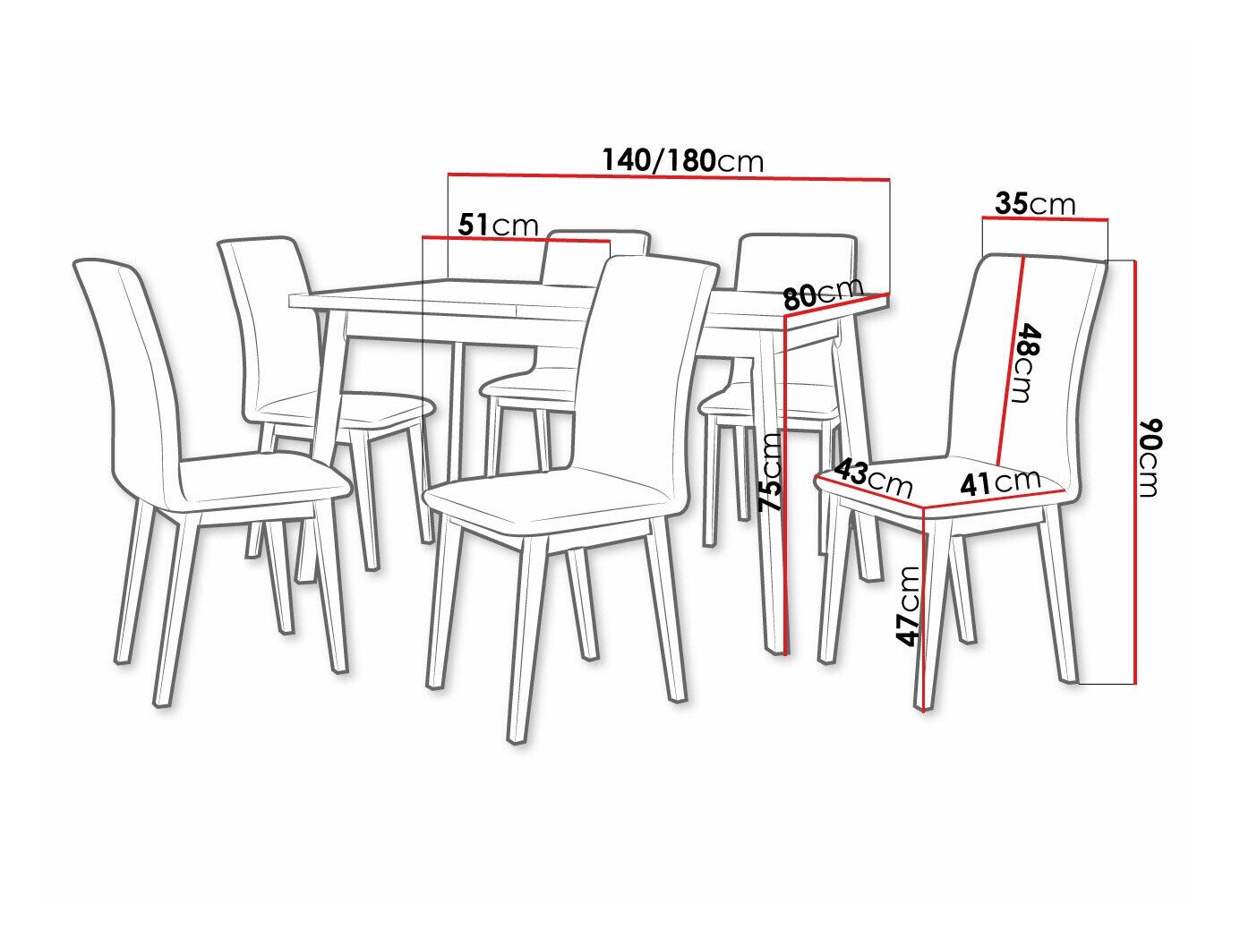 Salle à manger complète Victorville 322 (Blanc)