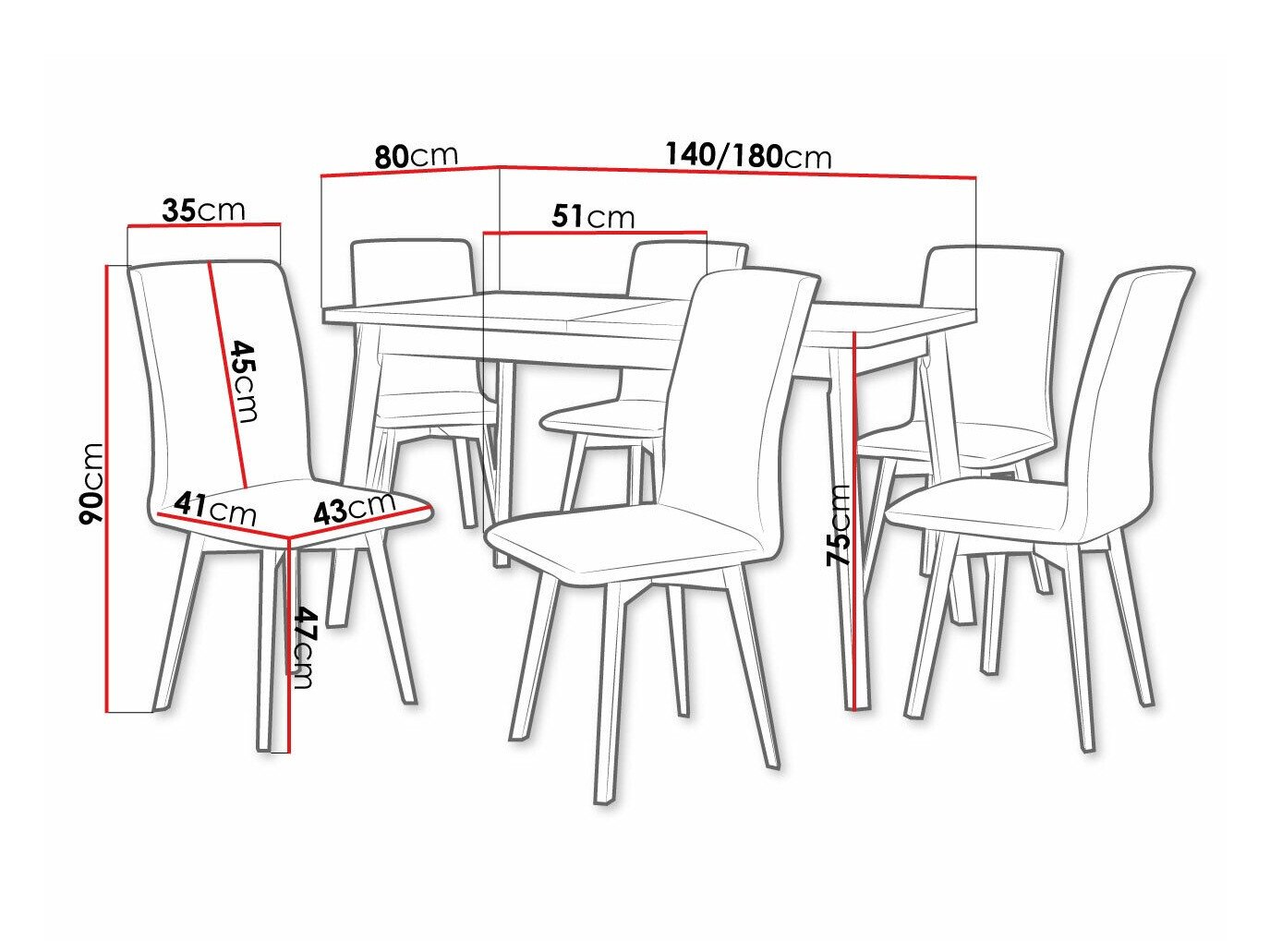 Salle à manger complète Victorville 323 (Sonoma chêne)
