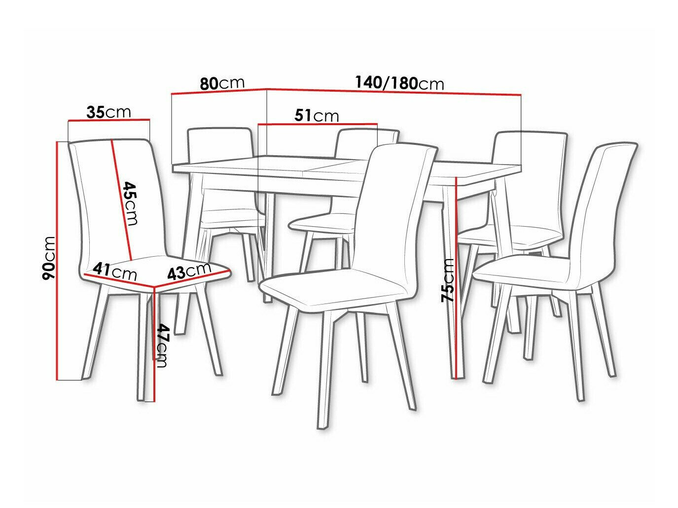 Salle à manger complète Victorville 323 (Sonoma chêne)