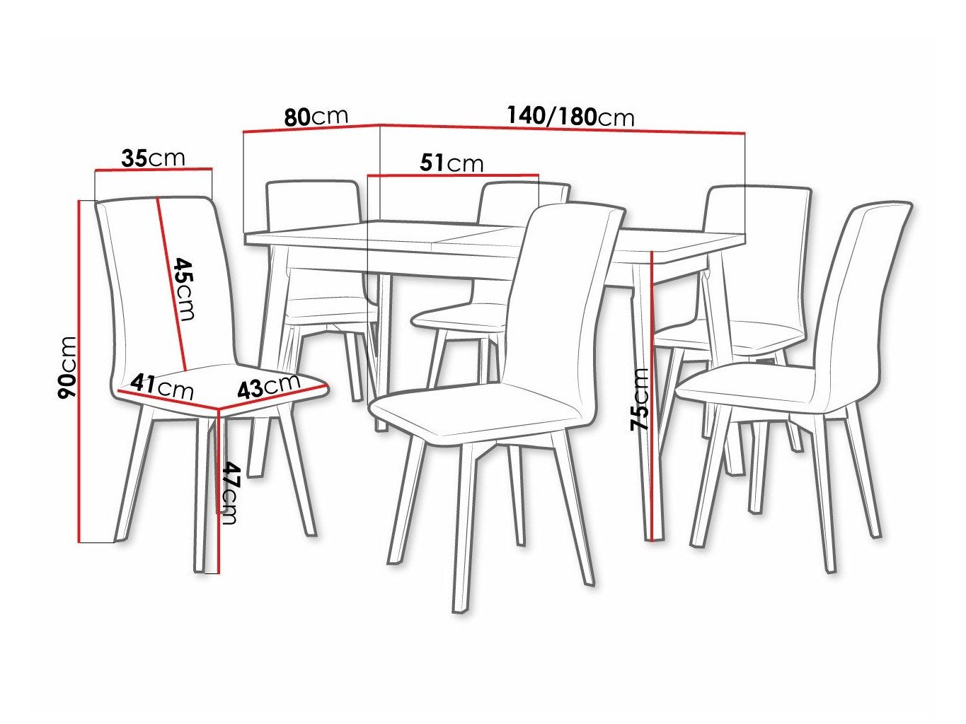 Salle à manger complète Victorville 324 (Blanc)