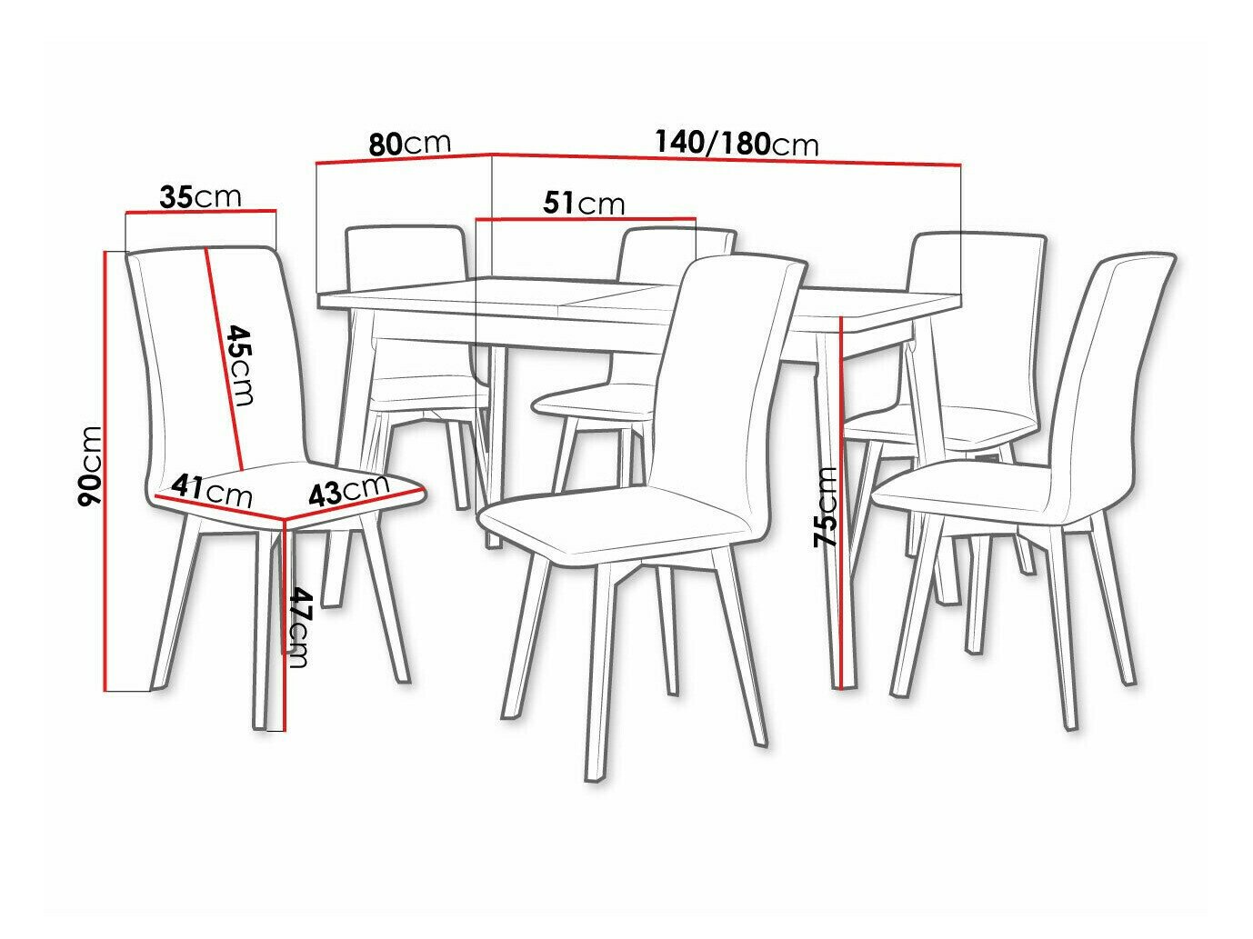 Salle à manger complète Victorville 325 (Blanc)