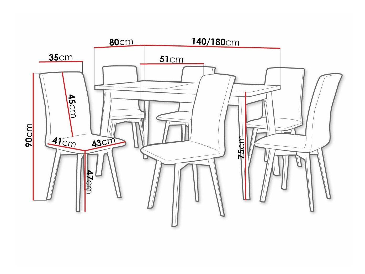 Salle à manger complète Victorville 326 (Blanc)