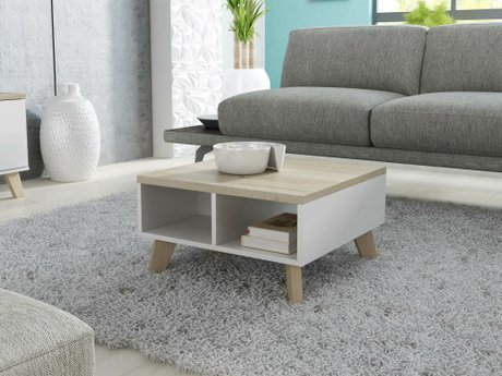 Table basse Larfloi 100 (Blanc + Sonoma chêne)
