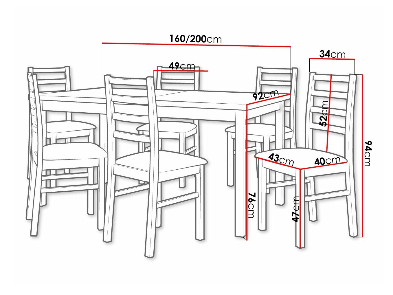 Salle à manger complète Victorville 307 (Blanc)