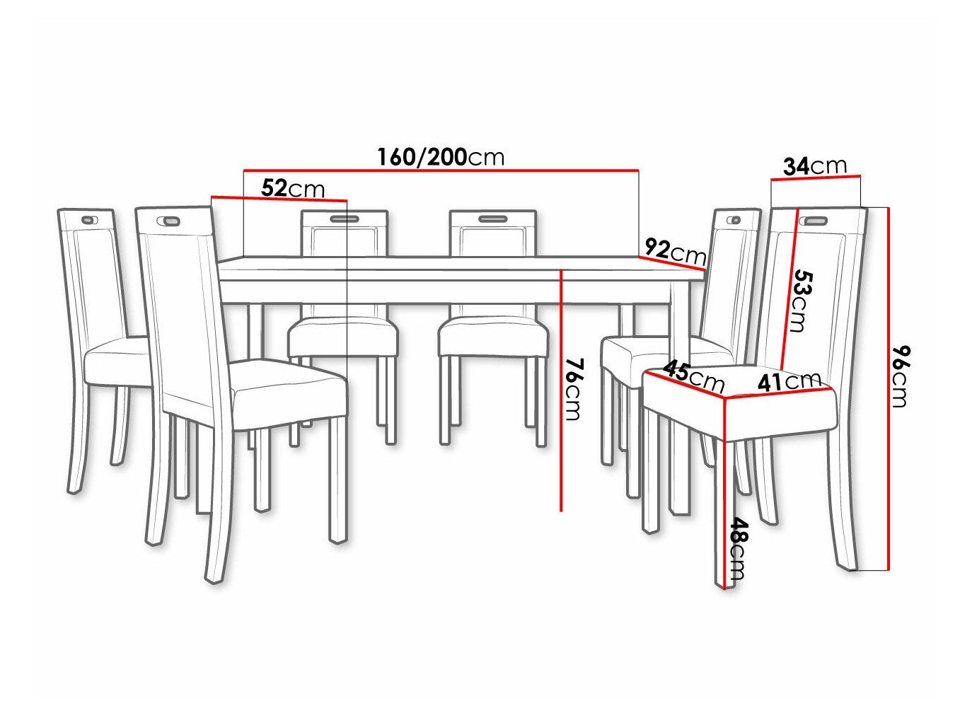 Salle à manger complète Victorville 308 (Blanc)