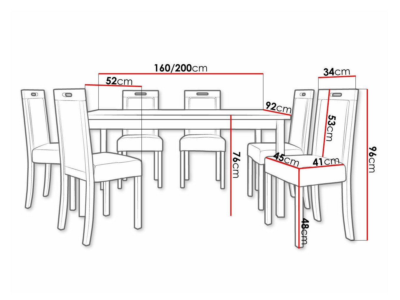 Salle à manger complète Victorville 308 (Blanc)