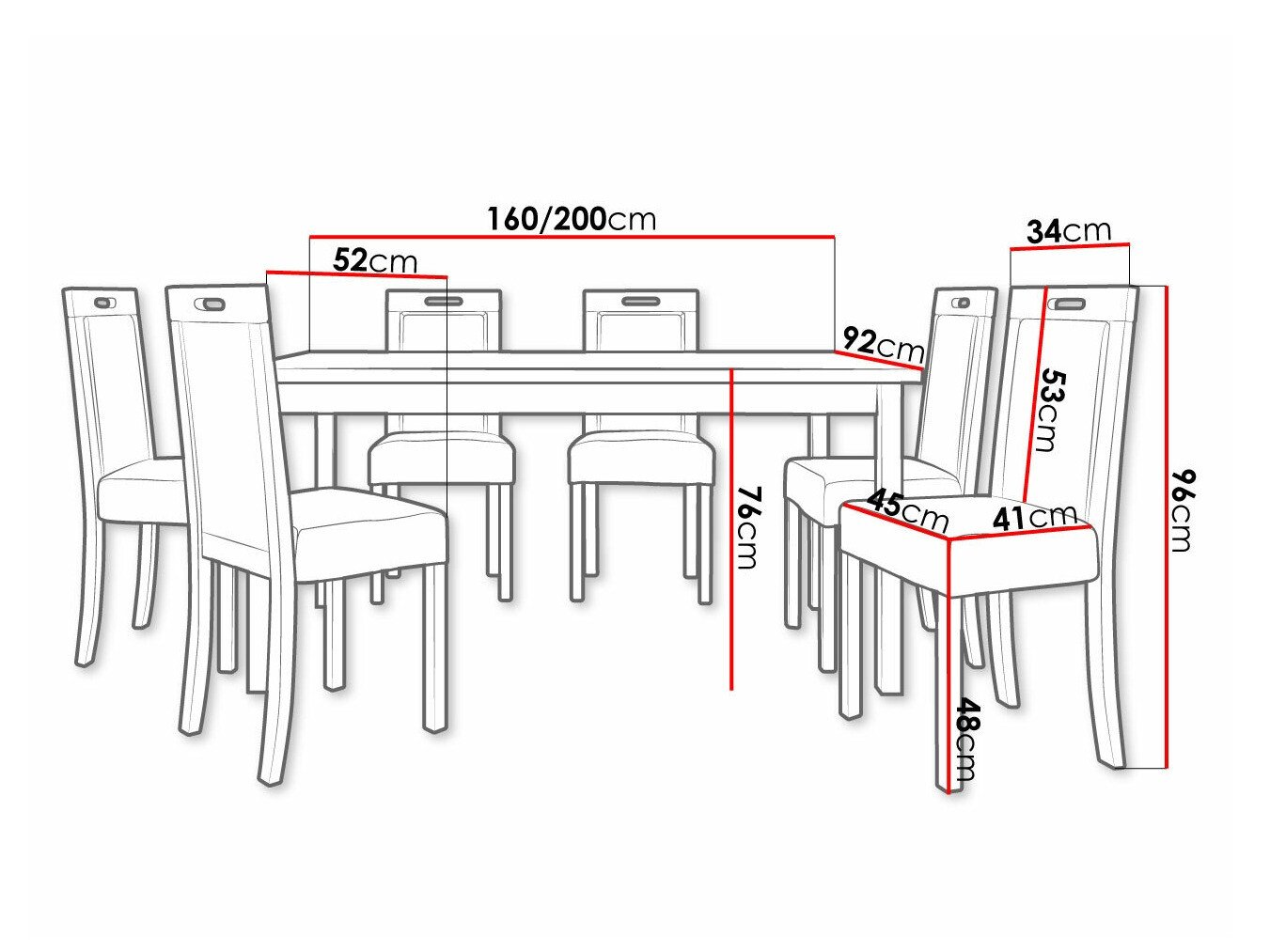 Salle à manger complète Victorville 308 (Noix)