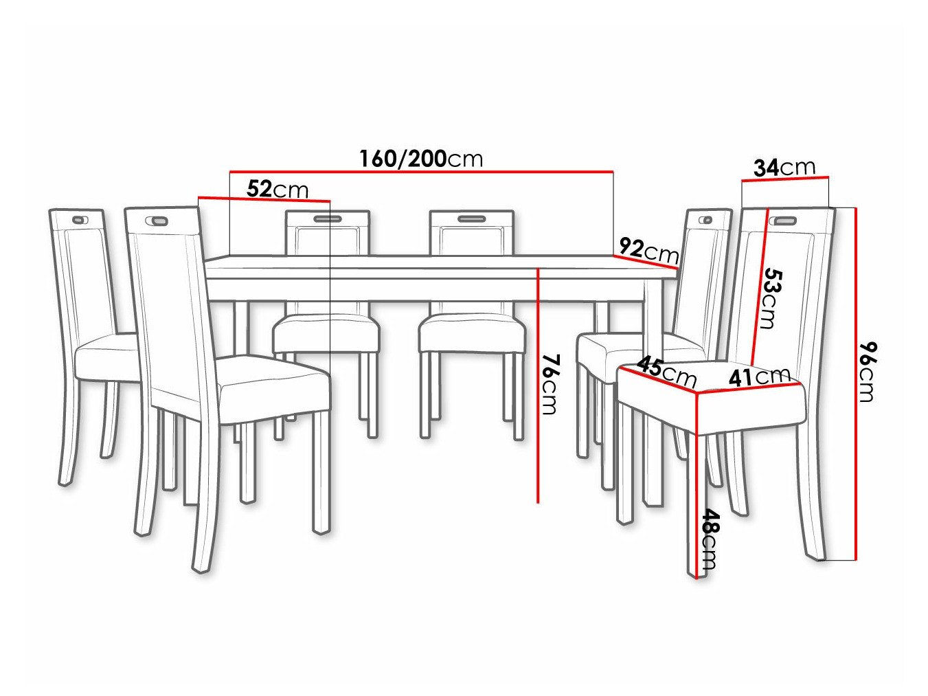 Salle à manger complète Victorville 308 (Noix)