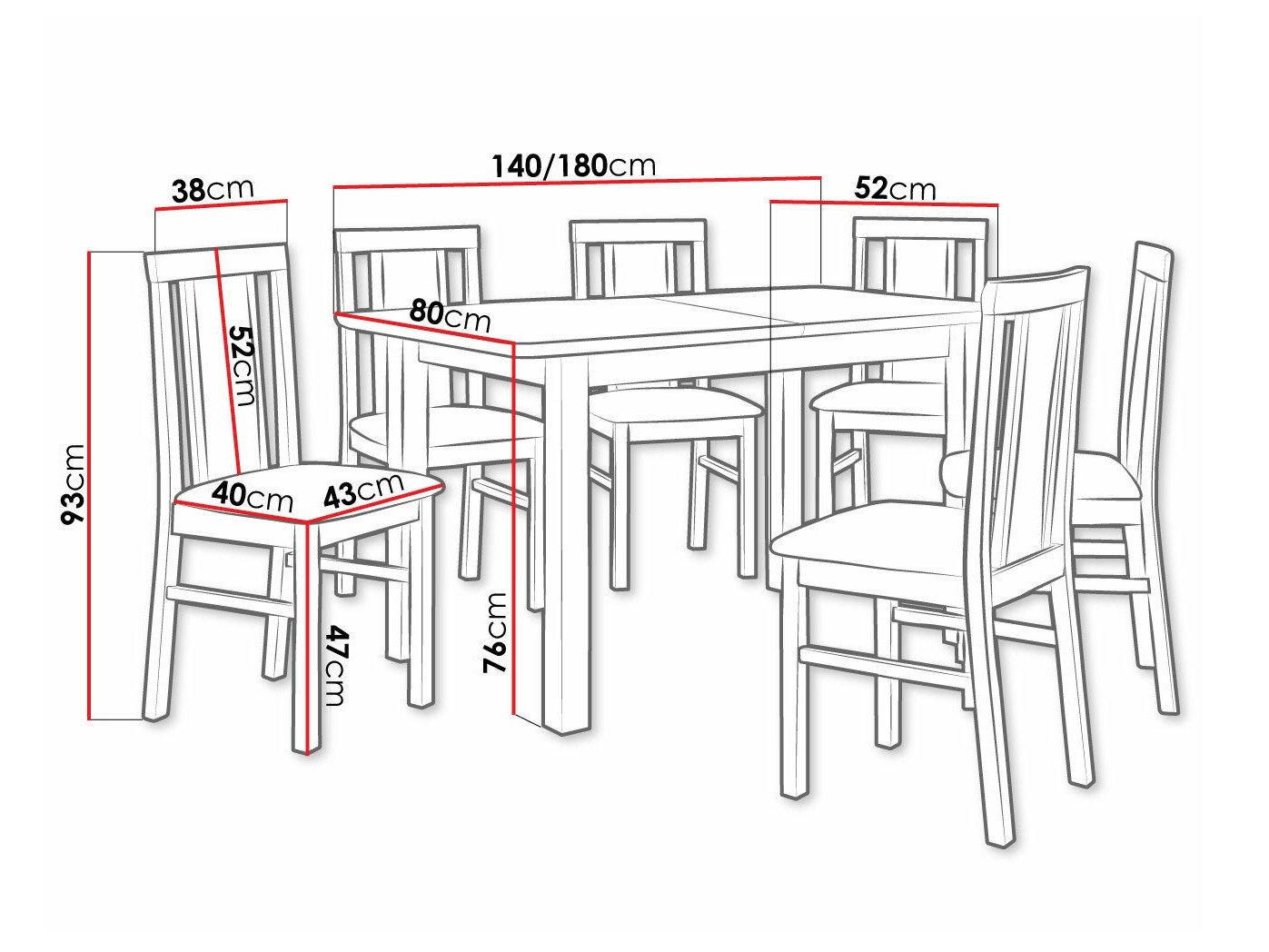Salle à manger complète Victorville 311 (Aulne)