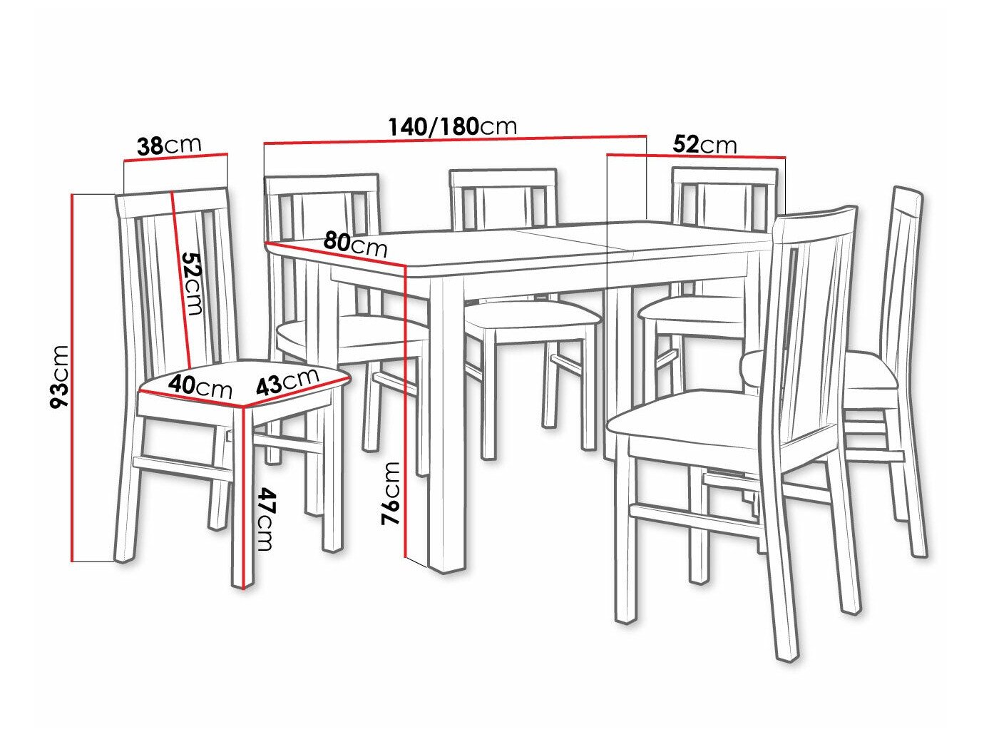 Salle à manger complète Victorville 311 (Aulne)
