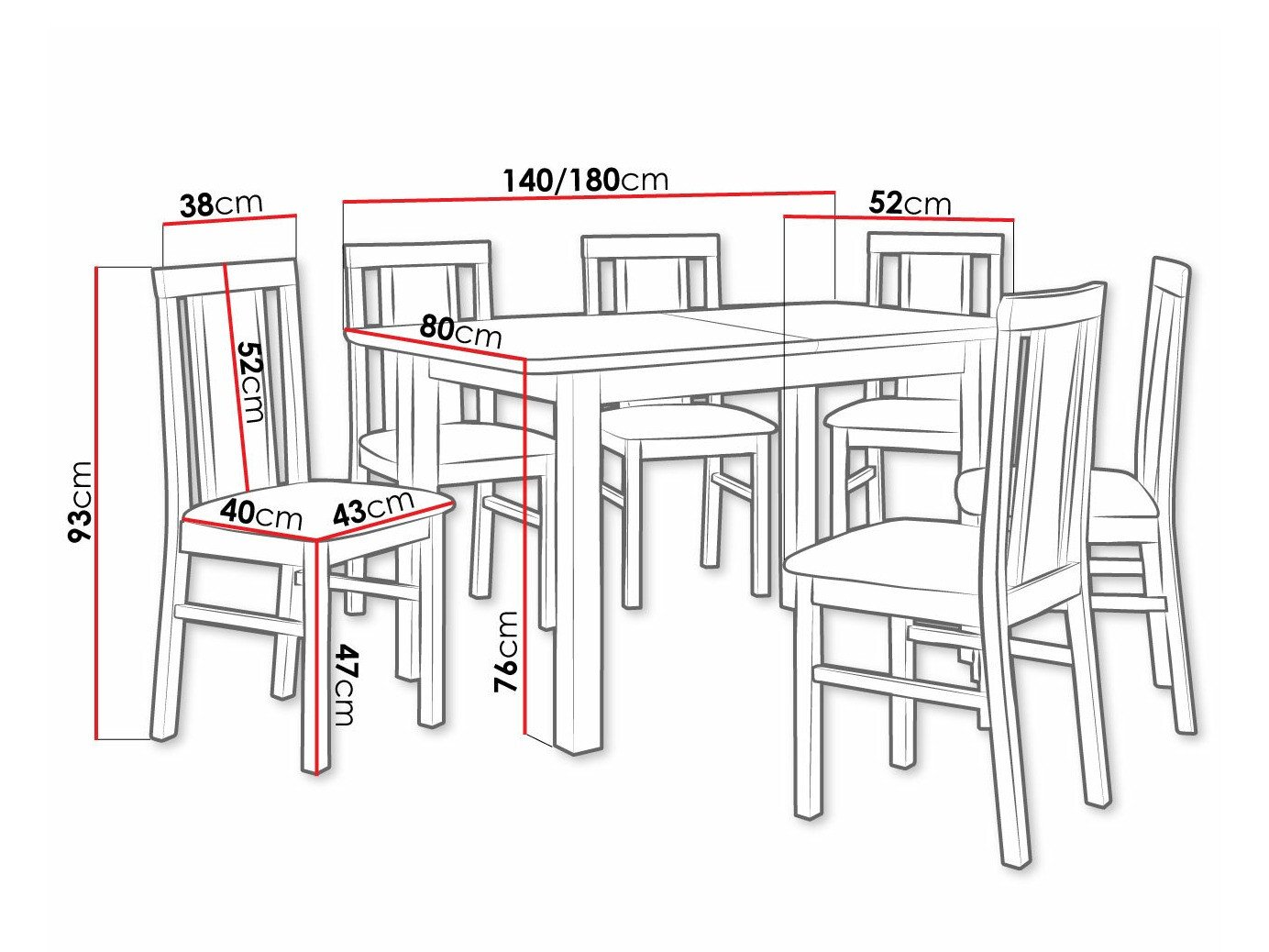Salle à manger complète Victorville 311 (Noix)
