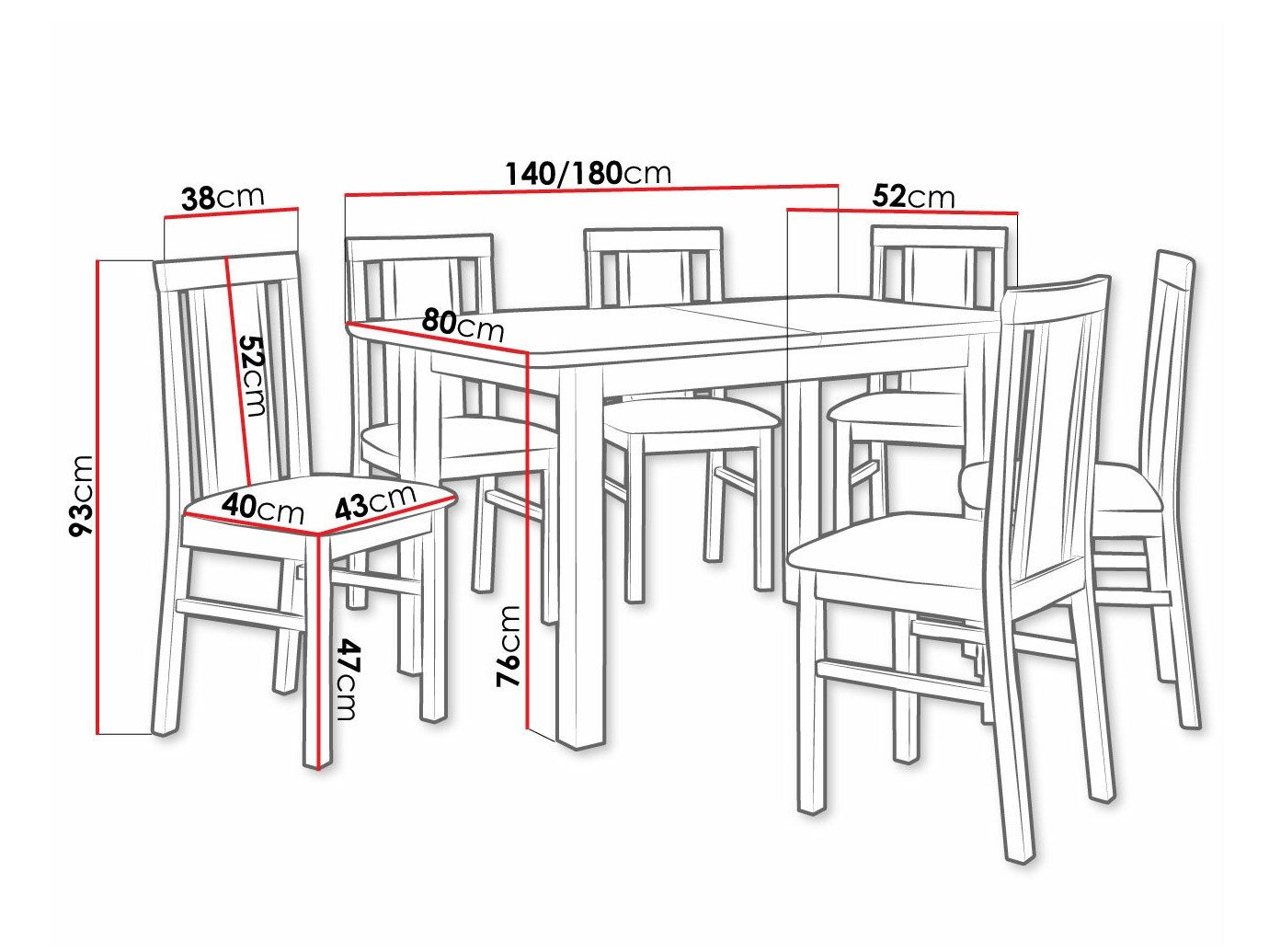 Salle à manger complète Victorville 311 (Noix)