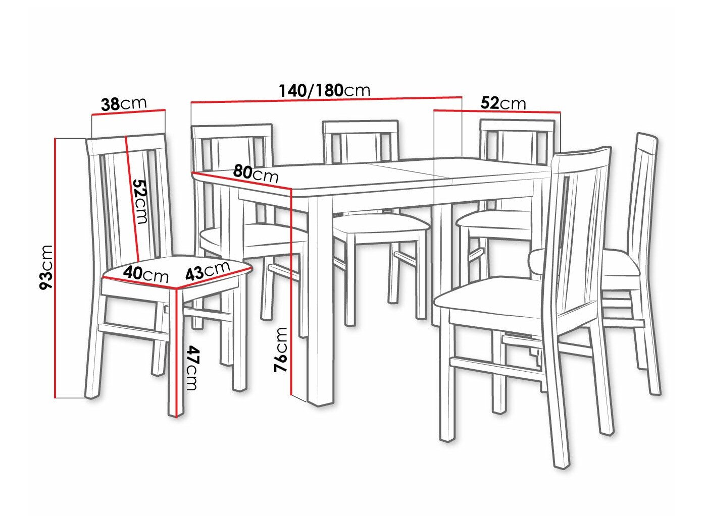Salle à manger complète Victorville 311 (Noix)