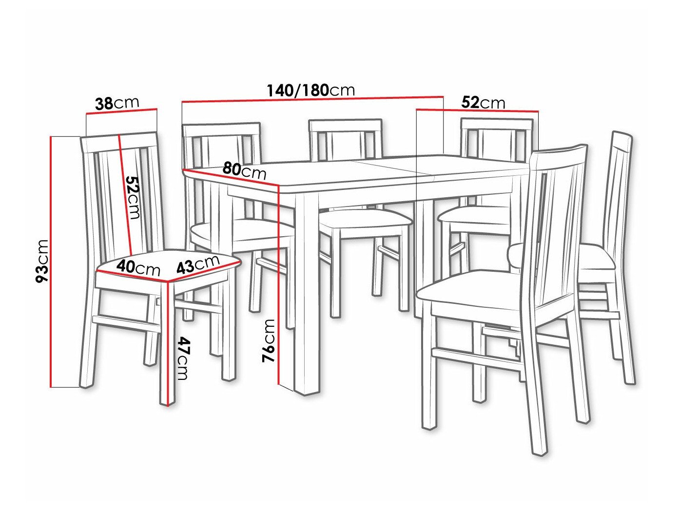 Salle à manger complète Victorville 311 (Noix)
