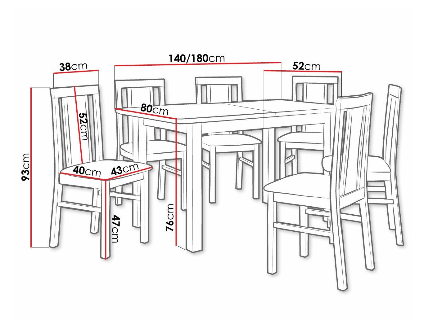 Salle à manger complète Victorville 311 (Noix)