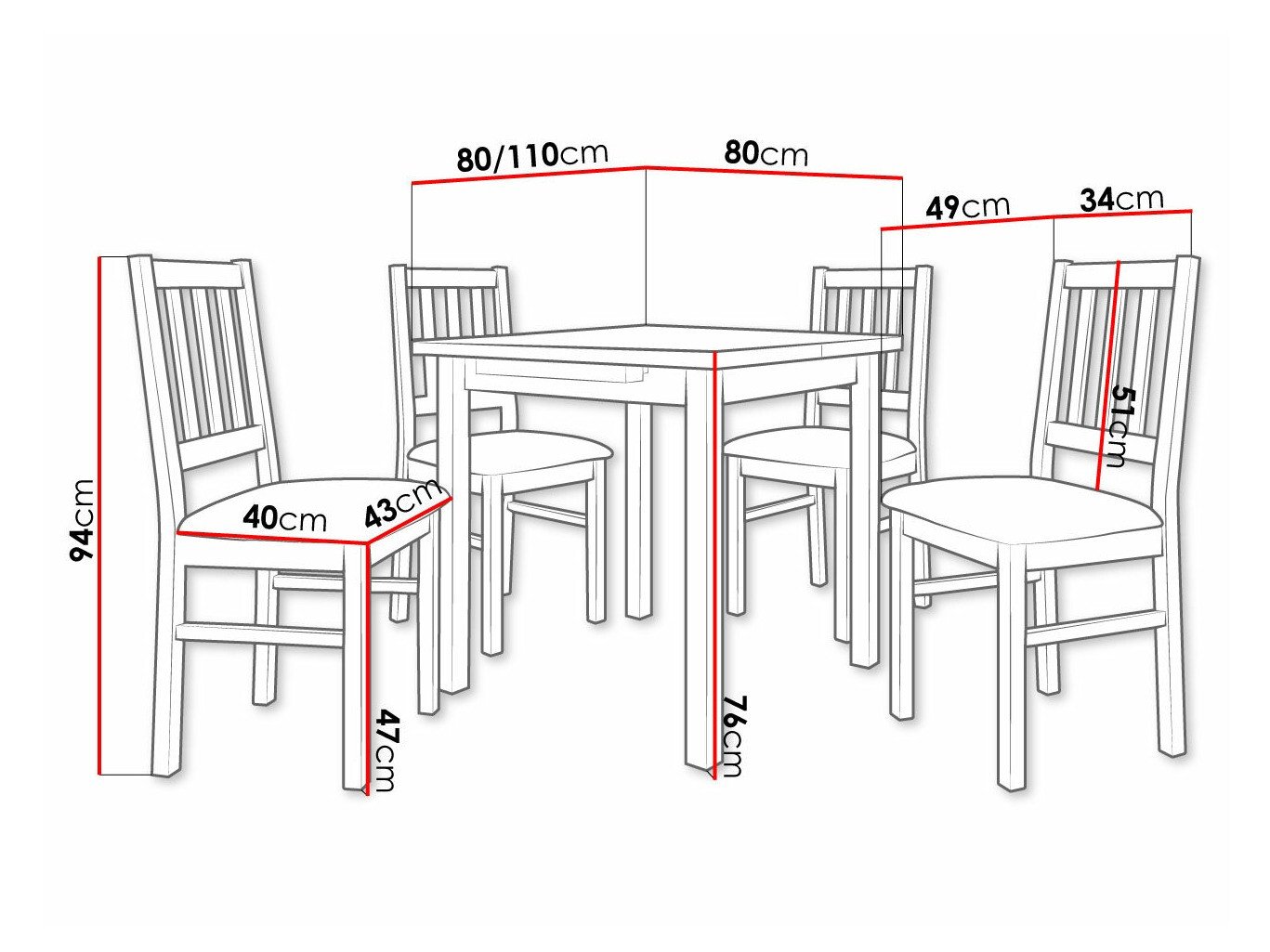Salle à manger complète Victorville 314 (Blanc)