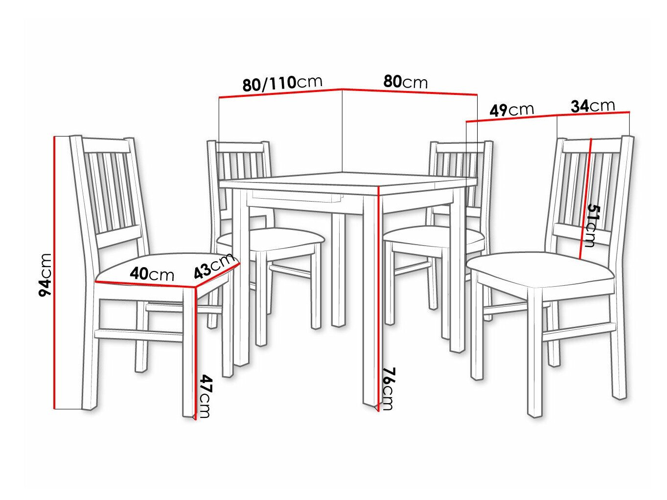 Salle à manger complète Victorville 314 (Blanc)