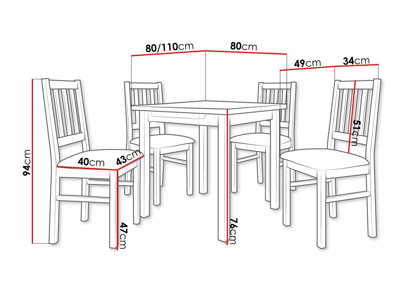 Salle à manger complète Victorville 314 (Blanc)