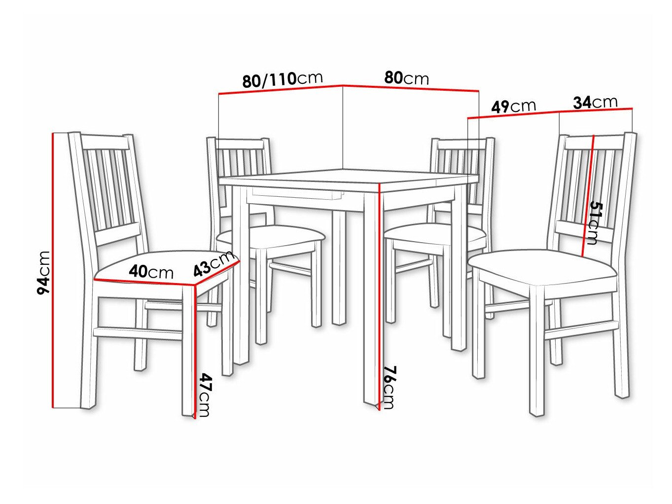 Salle à manger complète Victorville 314 (Noix)