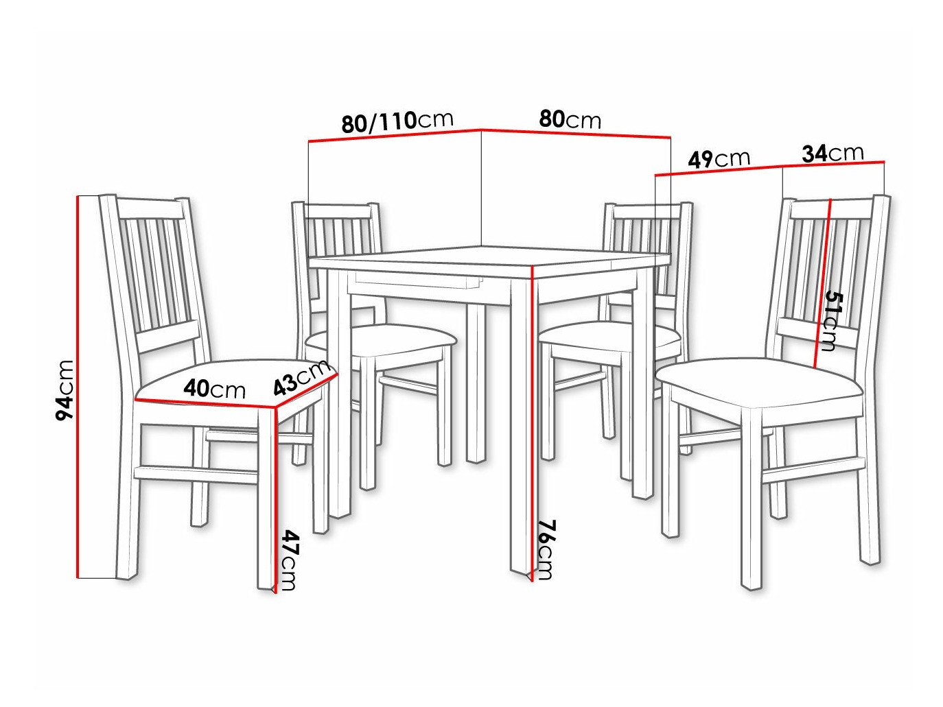 Salle à manger complète Victorville 314 (Sonoma chêne)