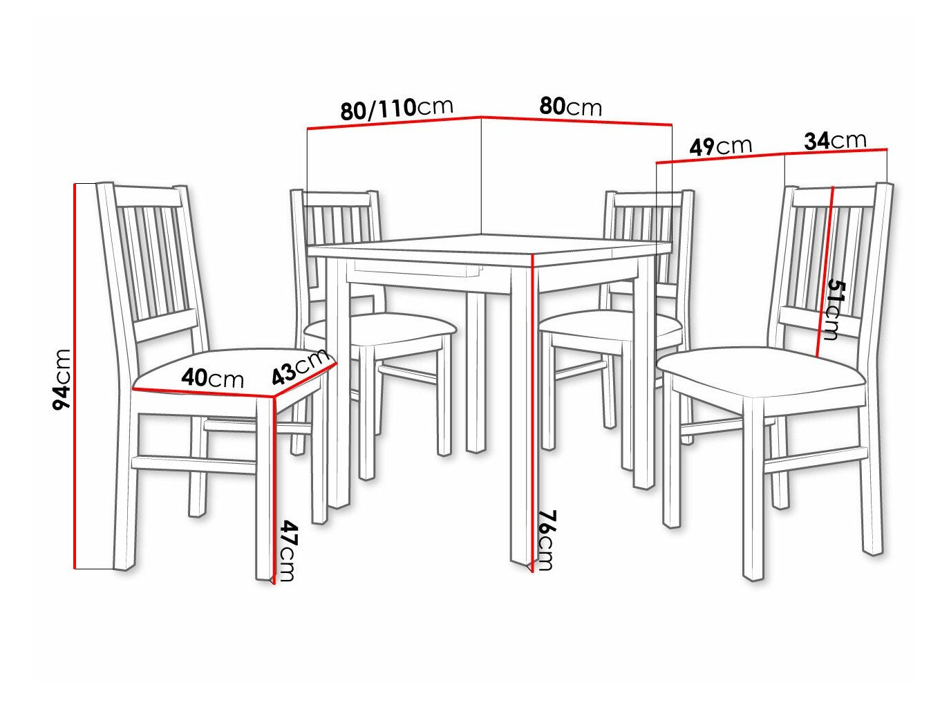 Salle à manger complète Victorville 314 (Sonoma chêne)