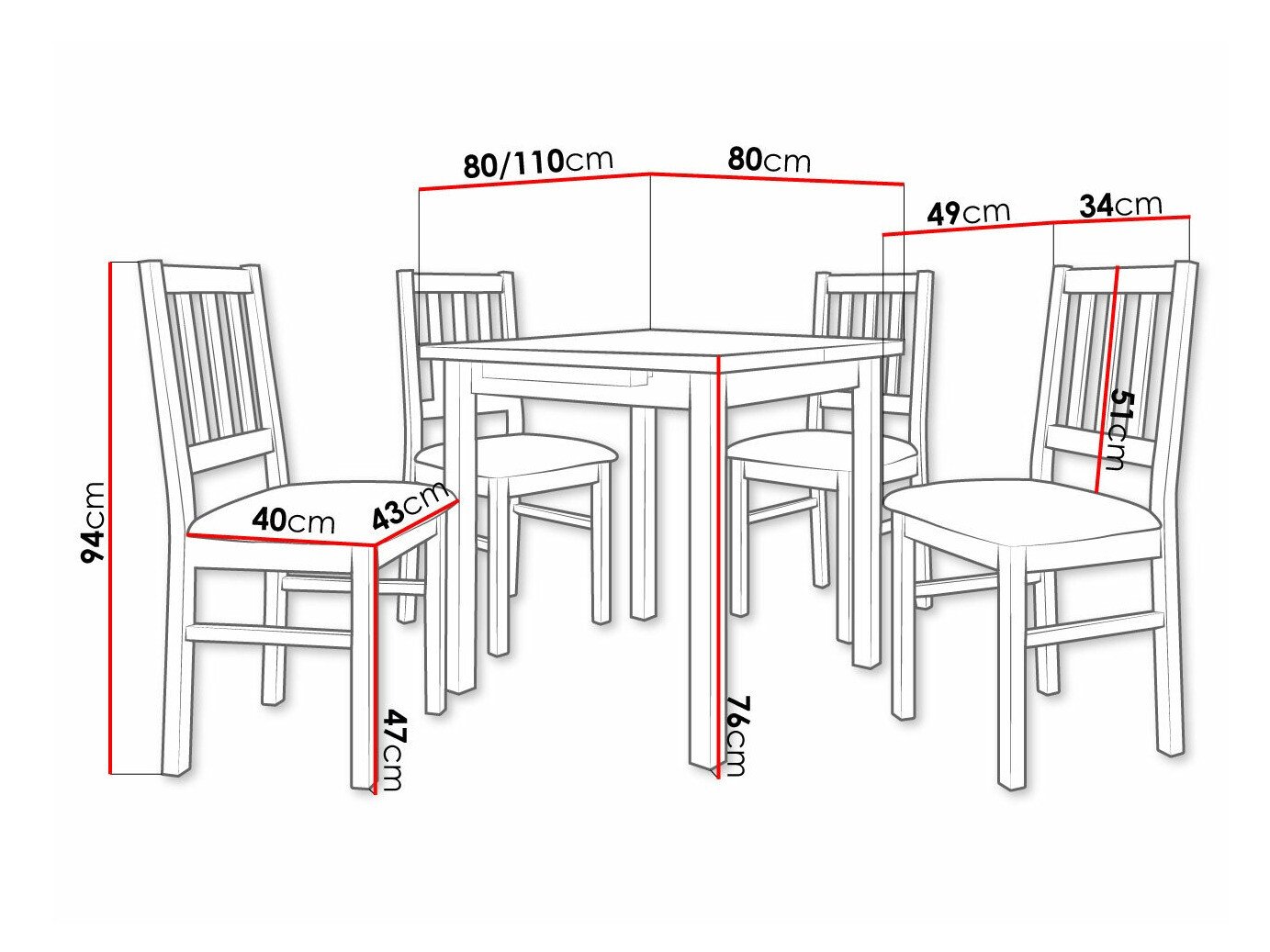Salle à manger complète Victorville 314 (Sonoma chêne)