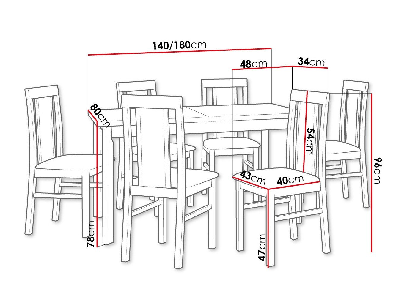 Salle à manger complète Victorville 315 (Aulne)