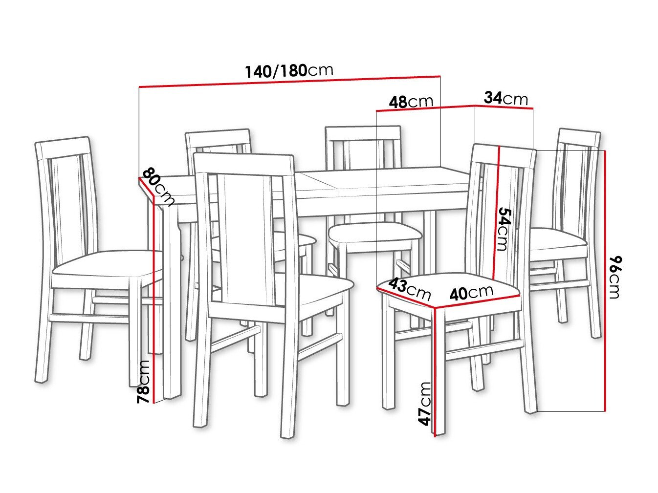 Salle à manger complète Victorville 315 (Aulne)