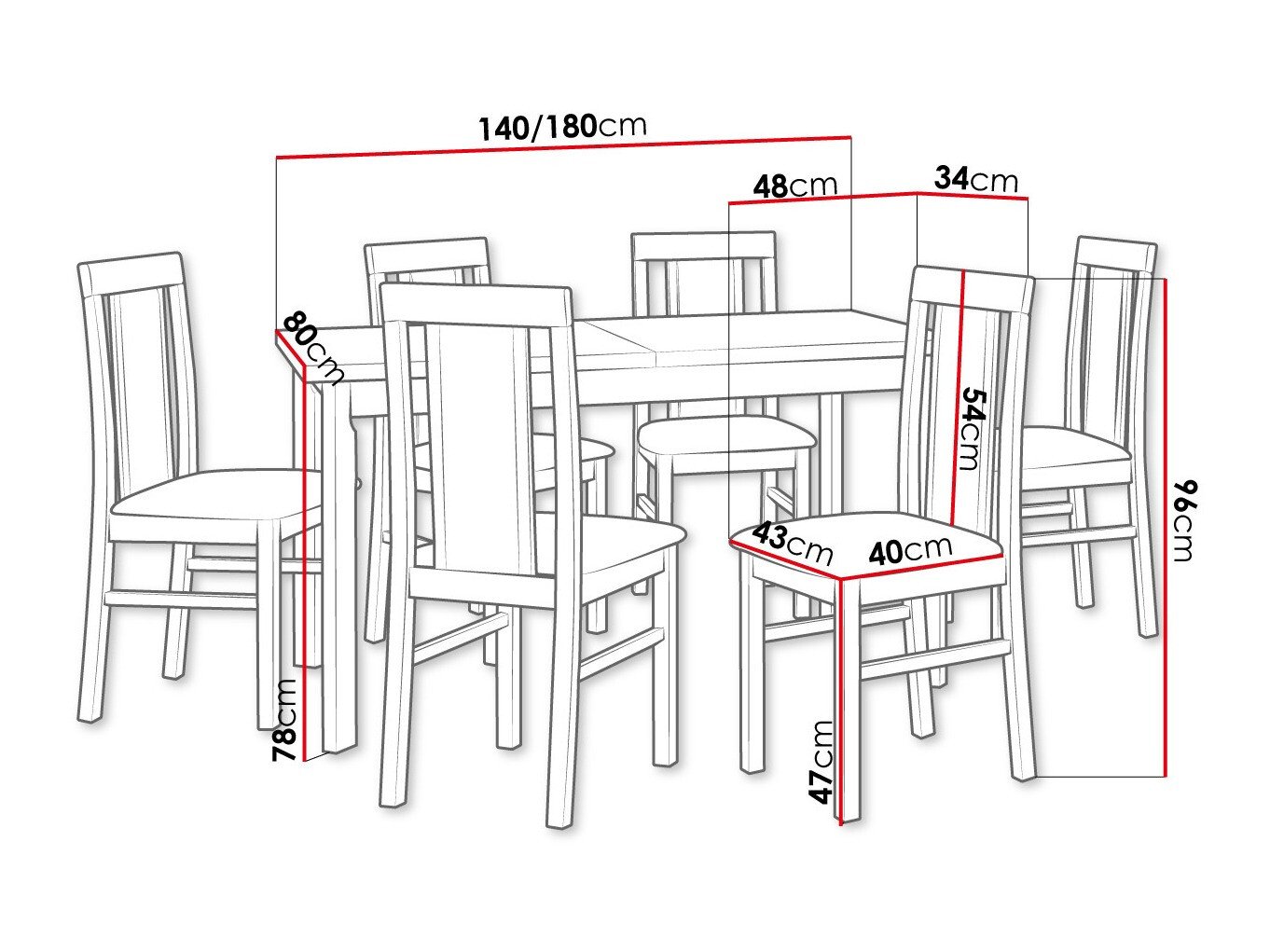 Salle à manger complète Victorville 315 (Aulne)