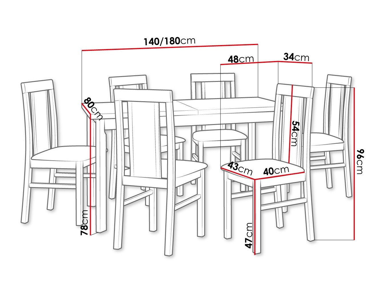 Salle à manger complète Victorville 315 (Aulne)