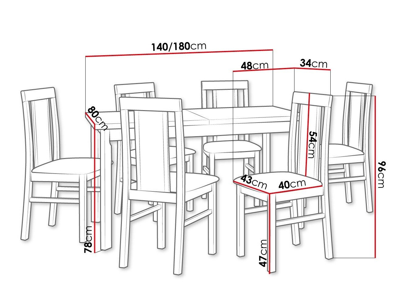 Salle à manger complète Victorville 315 (Blanc)
