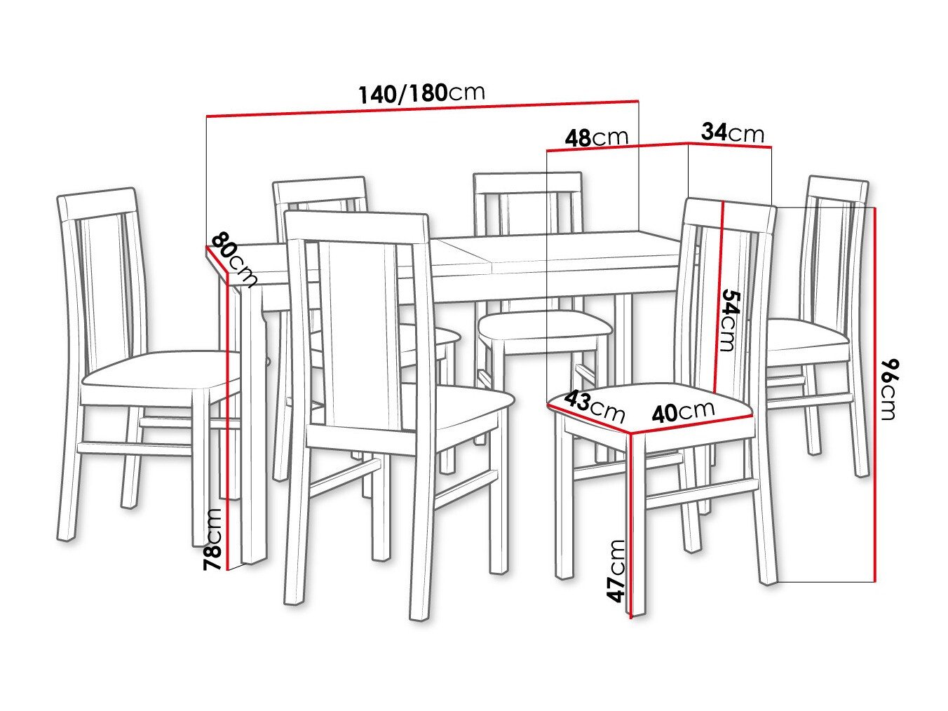 Salle à manger complète Victorville 315 (Blanc)