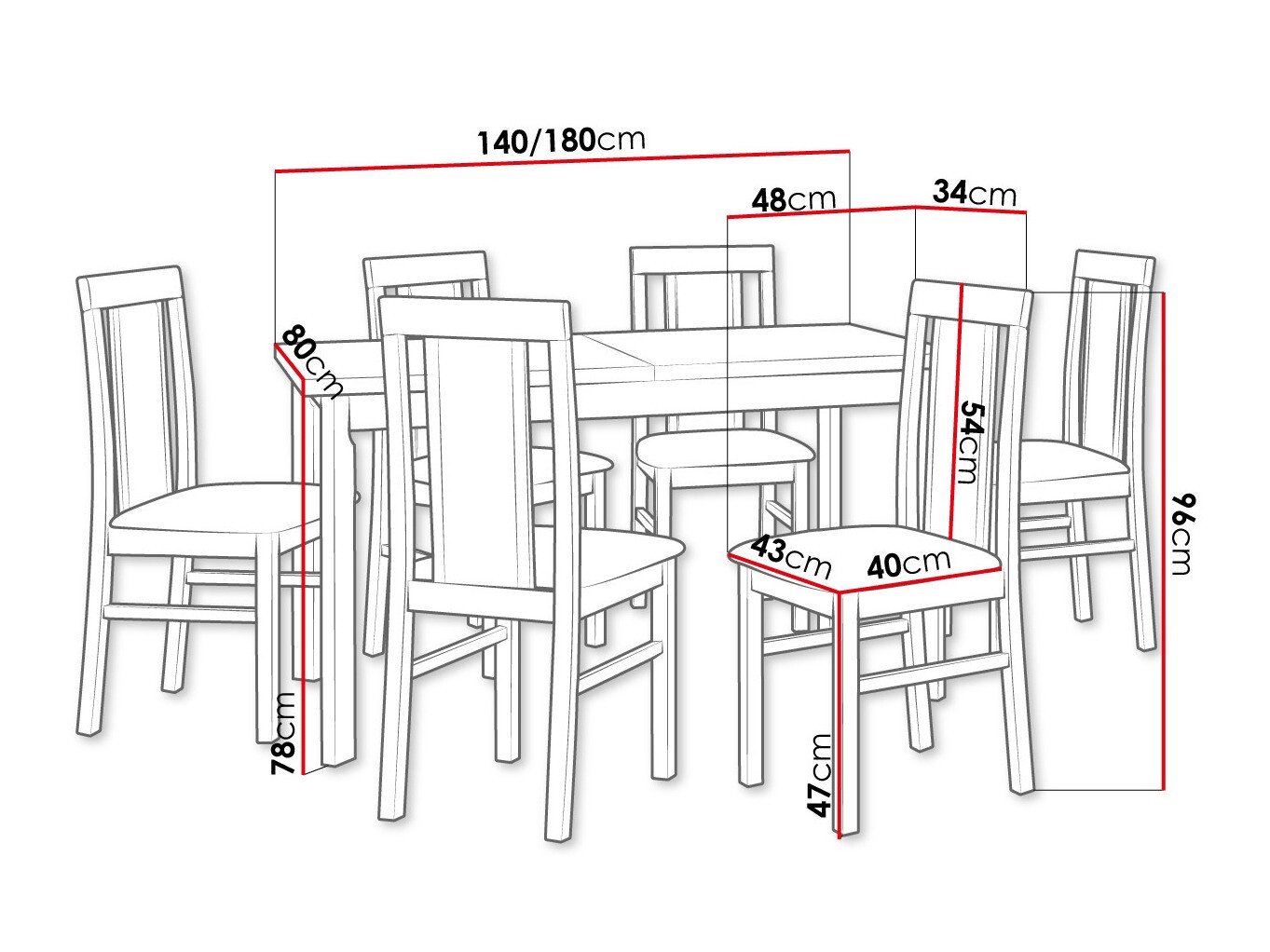 Salle à manger complète Victorville 315 (Blanc)