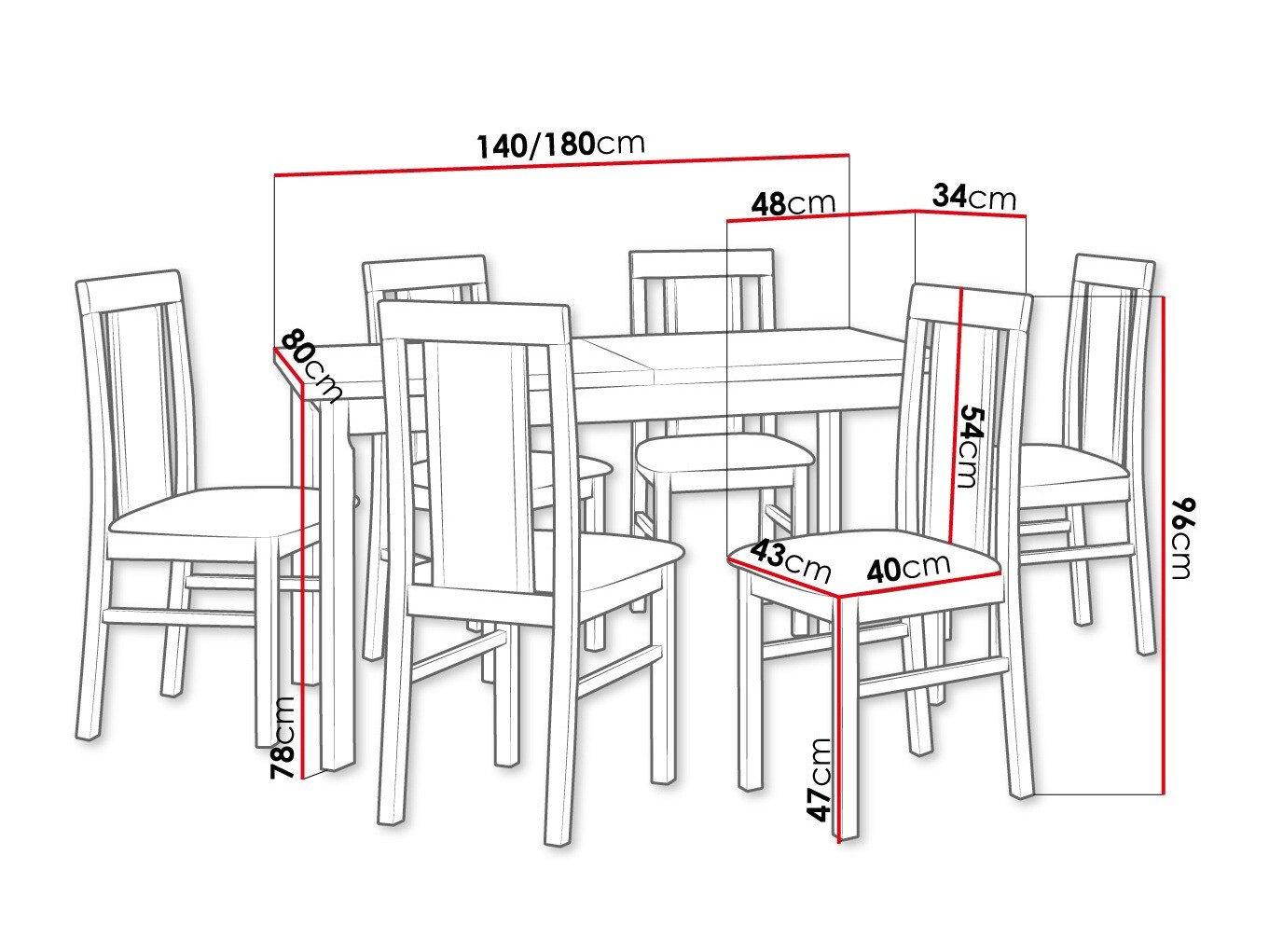 Salle à manger complète Victorville 315 (Noix)