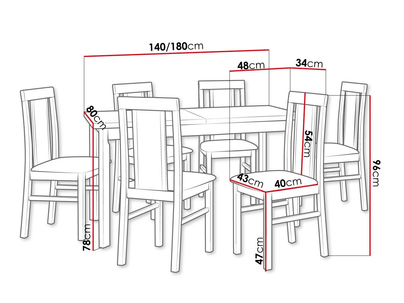 Salle à manger complète Victorville 315 (Noix)