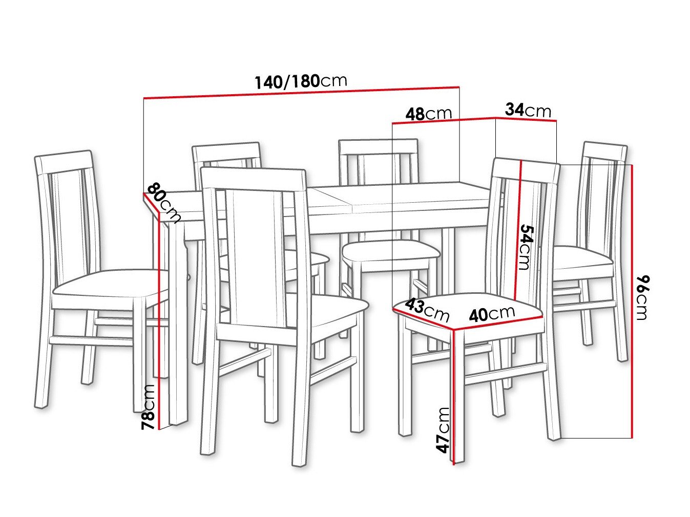 Salle à manger complète Victorville 315 (Noix)