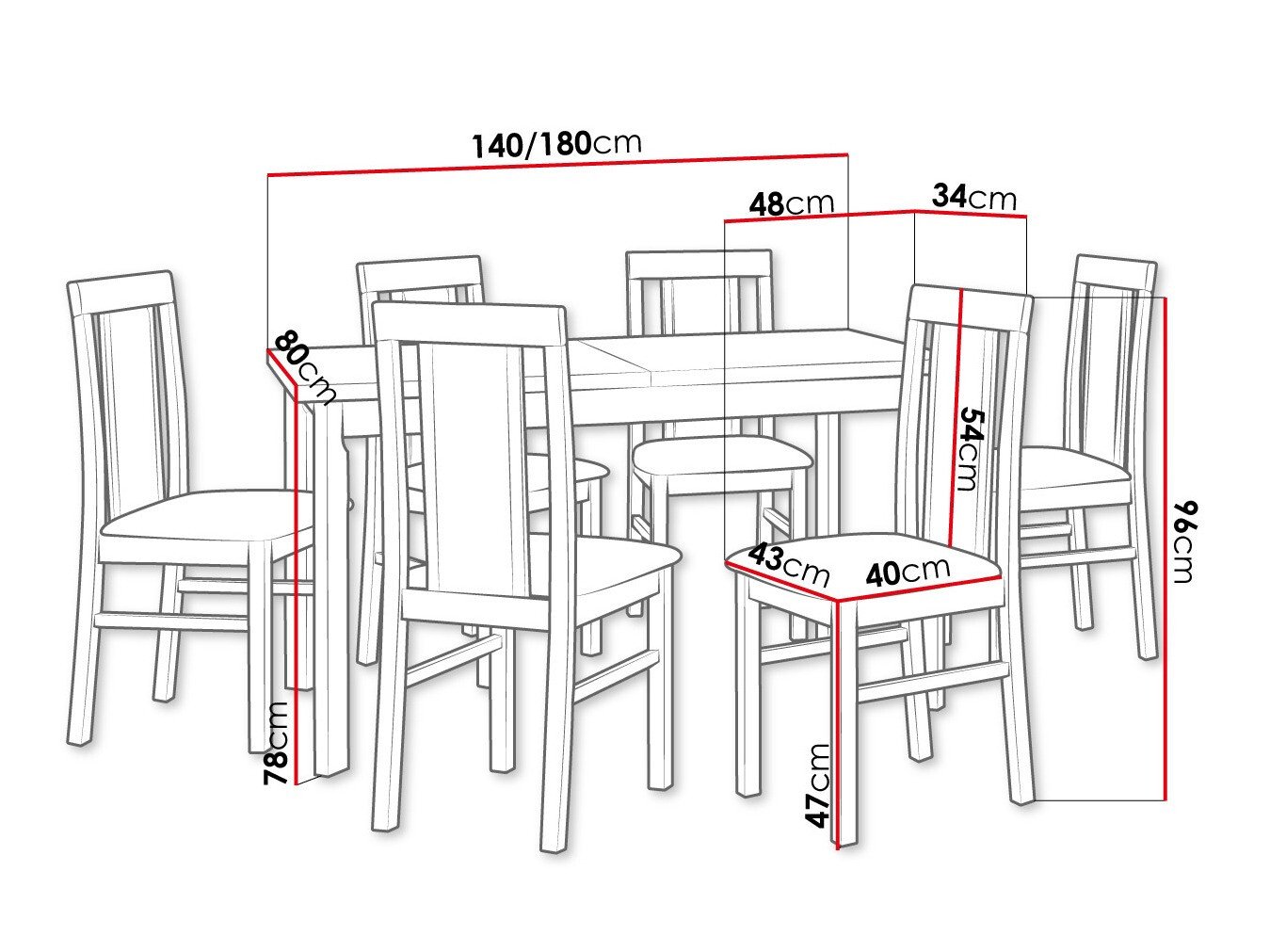 Salle à manger complète Victorville 315 (Noix)