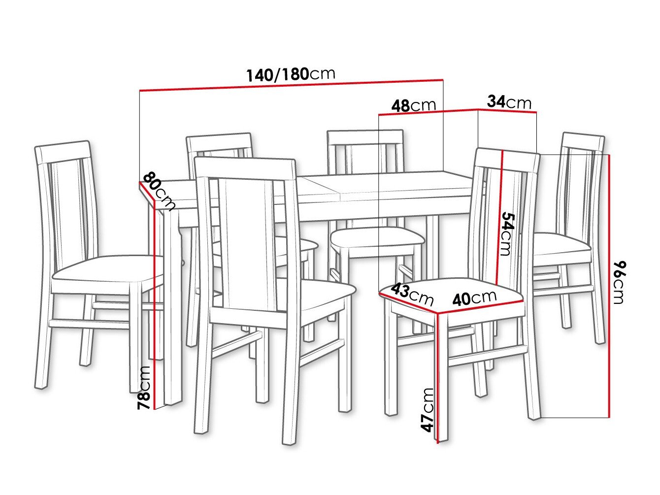 Salle à manger complète Victorville 315 (Noix)