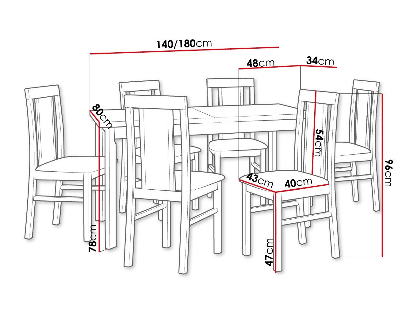 Salle à manger complète Victorville 315 (Sonoma chêne)