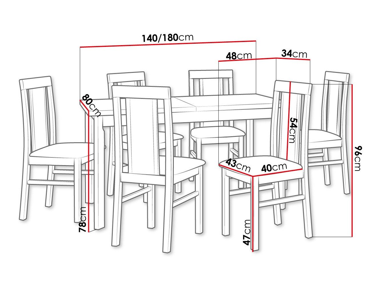 Salle à manger complète Victorville 315 (Sonoma chêne)
