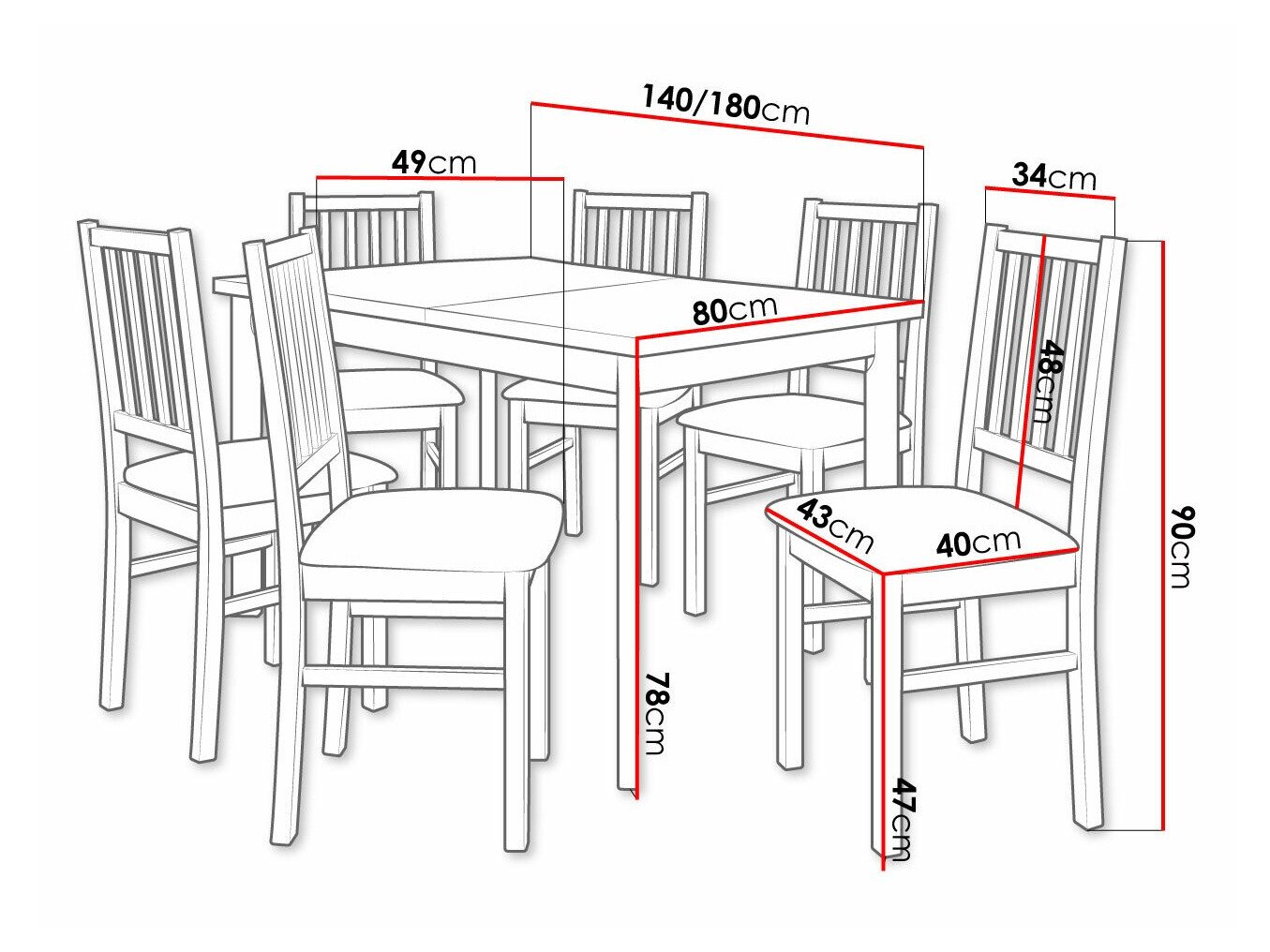 Salle à manger complète Victorville 320 (Blanc)