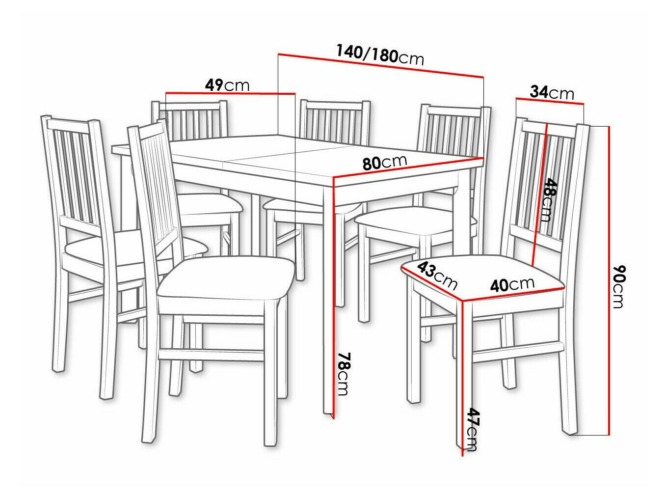 Salle à manger complète Victorville 320 (Blanc)