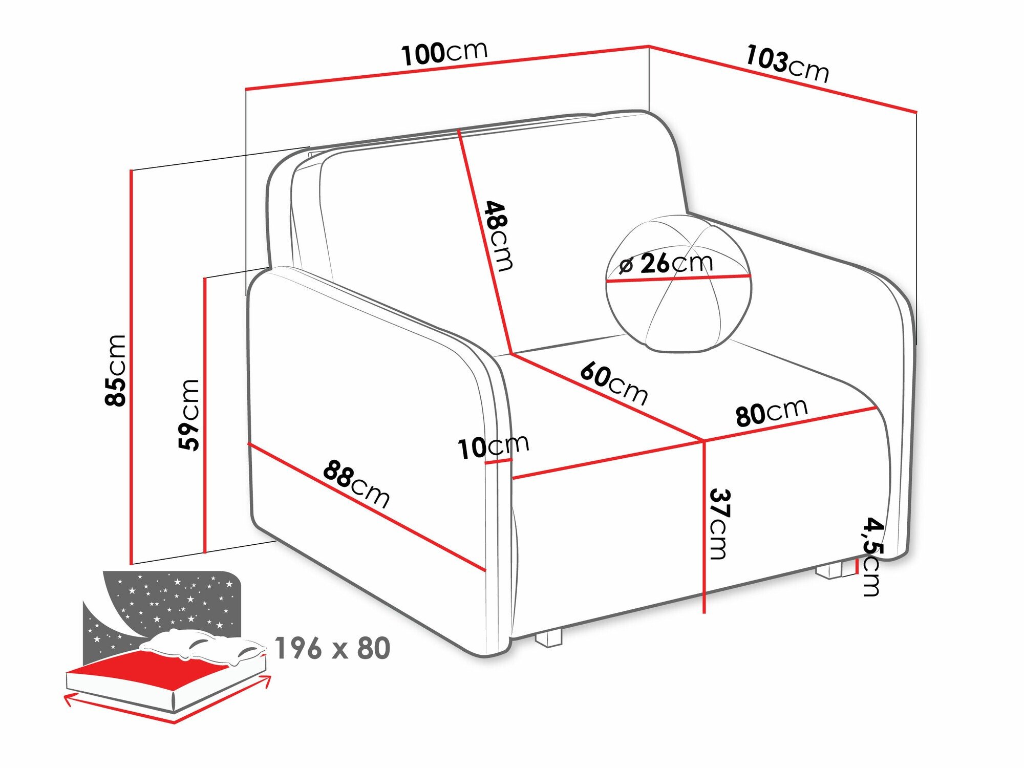 Fauteuil Poetal I (Coral 75)